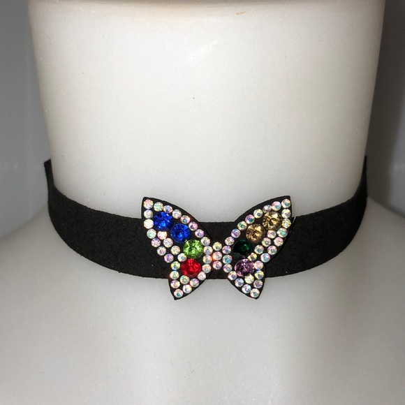 Jewelry - Faux Suede Choker W/crystal Butterfly Jewelry - Faux Suede Choker W/crystal Butterfly
